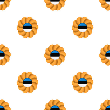 Pattern cookie with flag country Estonia in tasty biscuit, pattern cookie consist of flag country Estonia on natural biscuit, fresh biscuit cookie with flag country Estonia it new pattern sweet foodのイラスト素材