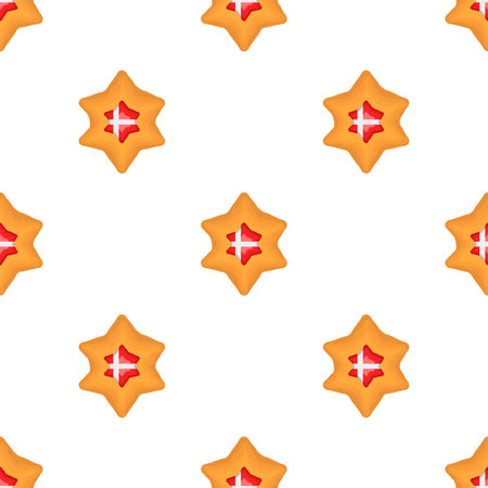 Pattern cookie with flag country Denmark in tasty biscuit, pattern cookie consist of flag country Denmark on natural biscuit, fresh biscuit cookie with flag country Denmark it new pattern sweet foodのイラスト素材