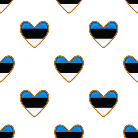 Pattern cookie with flag country Estonia in tasty biscuit, pattern cookie consist of flag country Estonia on natural biscuit, fresh biscuit cookie with flag country Estonia it new pattern sweet foodのイラスト素材