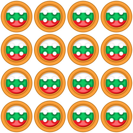 Pattern cookie with flag country Bulgaria in tasty biscuit, pattern cookie consist of flag country Bulgaria on natural biscuit, fresh biscuit cookie with flag country Bulgaria it pattern sweet foodのイラスト素材