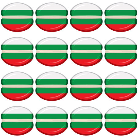 Pattern cookie with flag country Bulgaria in tasty biscuit, pattern cookie consist of flag country Bulgaria on natural biscuit, fresh biscuit cookie with flag country Bulgaria it pattern sweet foodのイラスト素材