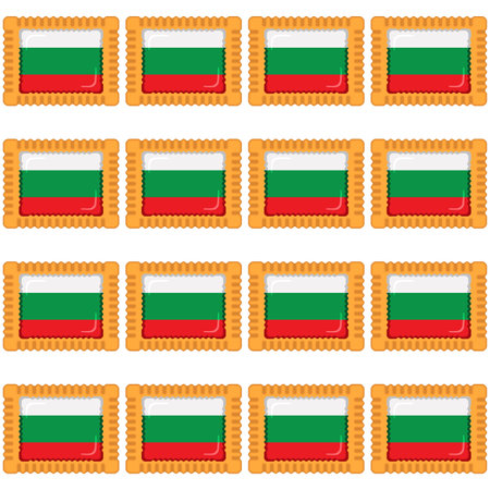 Pattern cookie with flag country Bulgaria in tasty biscuit, pattern cookie consist of flag country Bulgaria on natural biscuit, fresh biscuit cookie with flag country Bulgaria it pattern sweet foodのイラスト素材