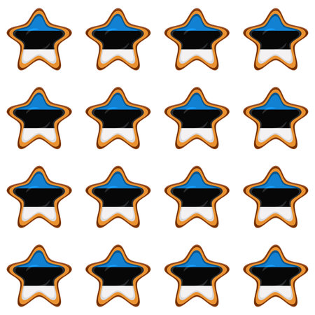 Pattern cookie with flag country Estonia in tasty biscuit, pattern cookie consist of flag country Estonia on natural biscuit, fresh biscuit cookie with flag country Estonia it new pattern sweet foodのイラスト素材