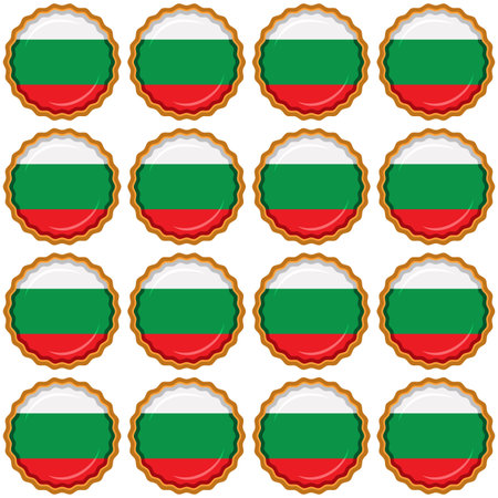 Pattern cookie with flag country Bulgaria in tasty biscuit, pattern cookie consist of flag country Bulgaria on natural biscuit, fresh biscuit cookie with flag country Bulgaria it pattern sweet foodのイラスト素材