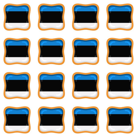 Pattern cookie with flag country Estonia in tasty biscuit, pattern cookie consist of flag country Estonia on natural biscuit, fresh biscuit cookie with flag country Estonia it new pattern sweet foodのイラスト素材