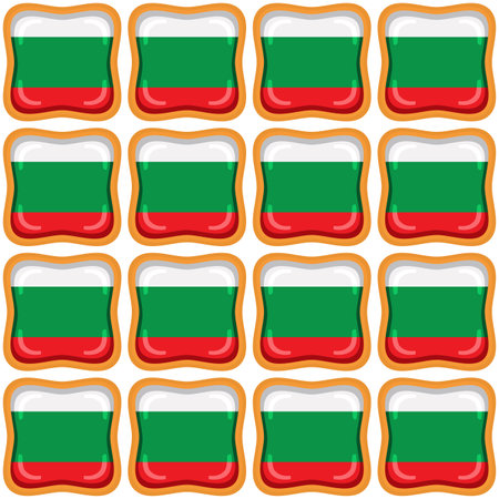 Pattern cookie with flag country Bulgaria in tasty biscuit, pattern cookie consist of flag country Bulgaria on natural biscuit, fresh biscuit cookie with flag country Bulgaria it pattern sweet foodのイラスト素材