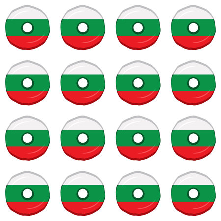 Pattern cookie with flag country Bulgaria in tasty biscuit, pattern cookie consist of flag country Bulgaria on natural biscuit, fresh biscuit cookie with flag country Bulgaria it pattern sweet foodのイラスト素材