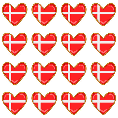 Pattern cookie with flag country Denmark in tasty biscuit, pattern cookie consist of flag country Denmark on natural biscuit, fresh biscuit cookie with flag country Denmark it new pattern sweet foodの写真素材