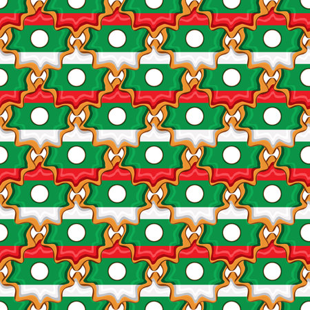 Pattern cookie with flag country Bulgaria in tasty biscuit, pattern cookie consist of flag country Bulgaria on natural biscuit, fresh biscuit cookie with flag country Bulgaria it pattern sweet foodのイラスト素材