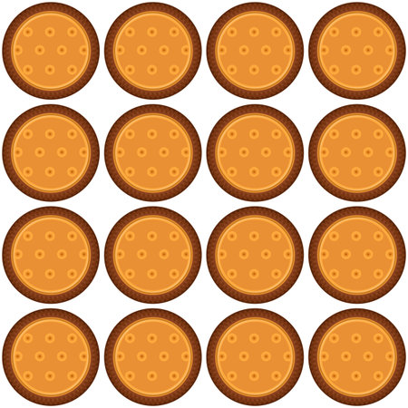 Pattern homemade cookie different taste in pastry biscuit, pattern cookie consist of collectible natural tasty food biscuit it pastry accessory, pattern pastry biscuit from sweet cookie to breakfastのイラスト素材
