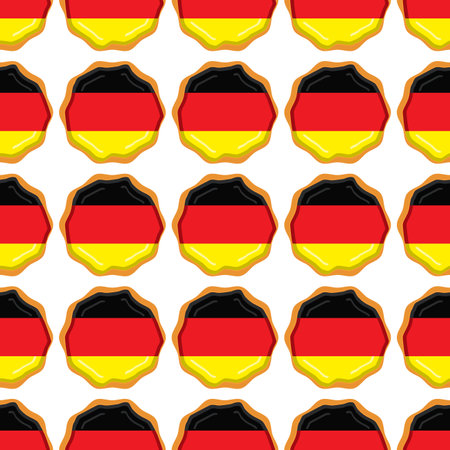 Pattern cookie with flag country Germany in tasty biscuit, pattern cookie consist of flag country Germany on natural biscuit, fresh biscuit cookie with flag country Germany creative pattern sweet foodのイラスト素材