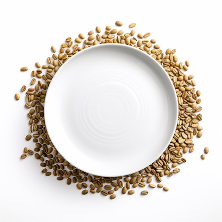 Juicy delicious food coffee lies on beautiful plate, Ai generatedの素材