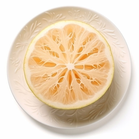 Juicy delicious food pomelo lies on beautiful plate, Ai generatedの素材