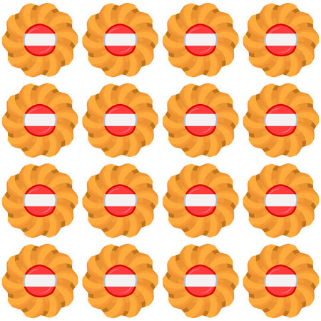 Pattern cookie with flag country Latvia in tasty biscuit, pattern cookie consist of flag country Latvia on natural biscuit, fresh biscuit cookie with flag country Latvia creative pattern sweet foodのイラスト素材