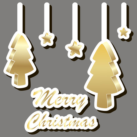 Beautiful color illustration on theme of celebrating annual Christmas and New Year holidayのイラスト素材