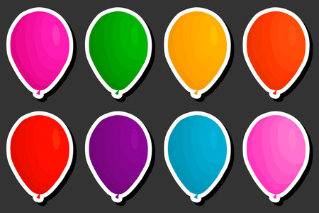 Beautiful color illustration on theme of celebrating annual holiday with inflatable balloonsのイラスト素材