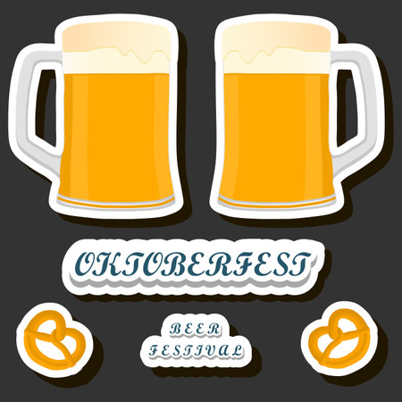 Beautiful color illustration on theme of celebrating annual Oktoberfest holidayのイラスト素材