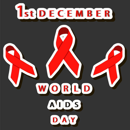 Beautiful color illustration on theme of celebrating annual holiday World Aids Dayのイラスト素材
