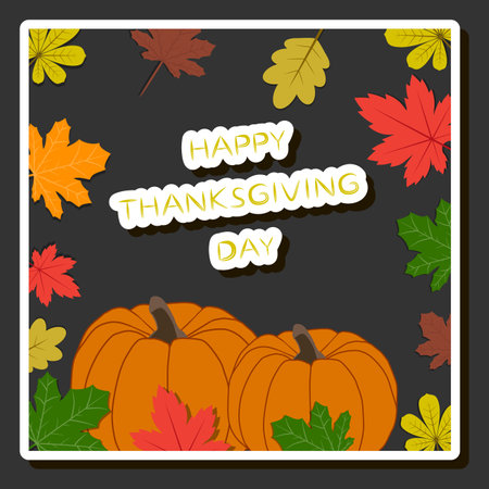 Beautiful color illustration on theme of celebrating the annual holiday Thanksgiving Dayのイラスト素材