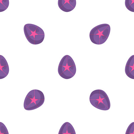 Illustration on theme seamless celebration holiday Easter with hunt colorful bright eggs, seamless pattern consisting of many hunt Easter eggs, hunt beautiful Easter eggs are main seamless accessoryのイラスト素材