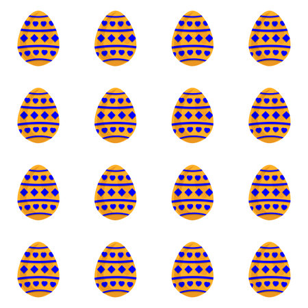 Illustration on theme seamless celebration holiday Easter with hunt colorful bright eggs, seamless pattern consisting of many hunt Easter eggs, hunt beautiful Easter eggs are main seamless accessoryのイラスト素材