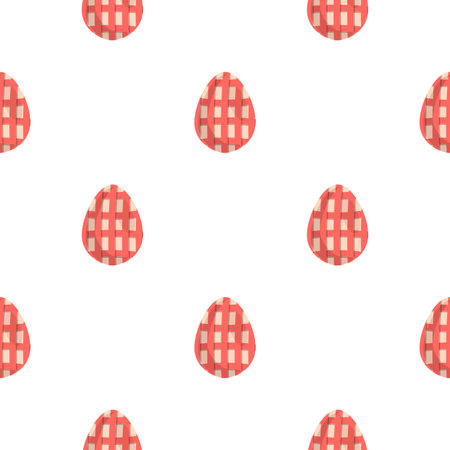 Illustration on theme seamless celebration holiday Easter with hunt colorful bright eggs, seamless pattern consisting of many hunt Easter eggs, hunt beautiful Easter eggs are main seamless accessoryのイラスト素材