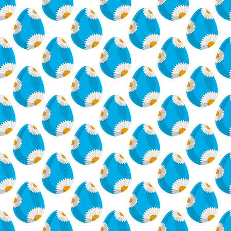 Illustration on theme seamless celebration holiday Easter with hunt colorful bright eggs, seamless pattern consisting of many hunt Easter eggs, hunt beautiful Easter eggs are main seamless accessoryのイラスト素材