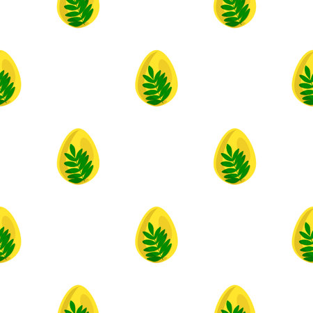 Illustration on theme seamless celebration holiday Easter with hunt colorful bright eggs, seamless pattern consisting of many hunt Easter eggs, hunt beautiful Easter eggs are main seamless accessoryのイラスト素材