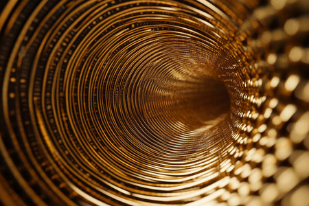 A mesmerizing pattern of interconnected circles creates a dynamic illusion of depth, drawing the eye into a captivating tunnel effectの素材