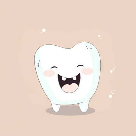 Clean tooth with a toothpaste with emotional face, Cartoon flat isolated image. AI generatedの素材