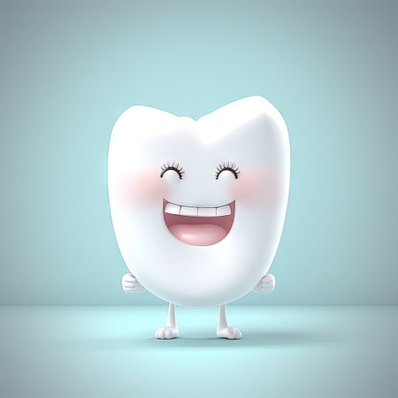 Clean tooth with a toothpaste with emotional face, Cartoon flat isolated image. AI generatedの素材