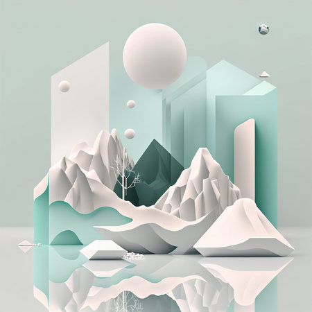 Abstract illustrations with design elements of minimalism. AI generatedの素材