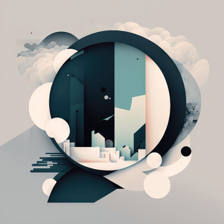 Abstract illustrations with design elements of minimalism. AI generatedの素材