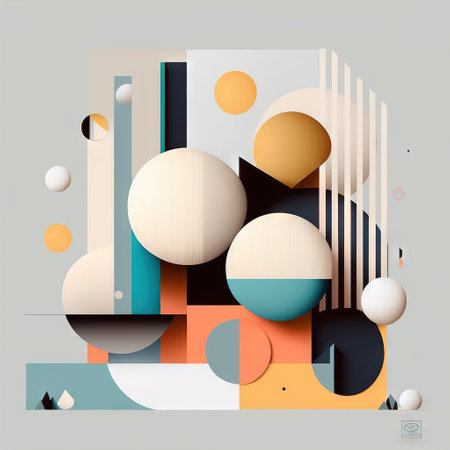 Abstract illustrations with design elements of minimalism. AI generatedの素材