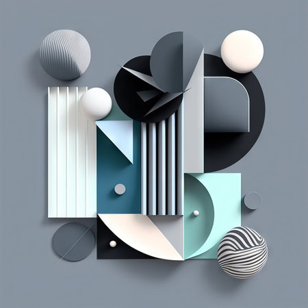 Abstract illustrations with design elements of minimalism. AI generatedの素材