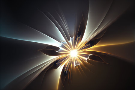 abstract dark background of light with stripes of colorful rays moving from the center. AI generatedの素材