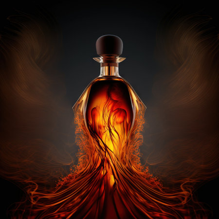 AI generated bottle of perfume repeating the curves of th woman's bodyの素材