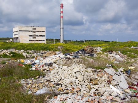 Mountain of building dustの写真素材