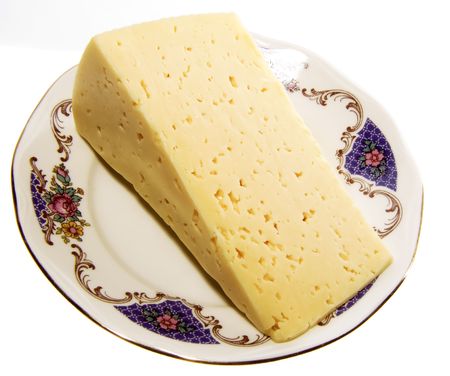 Cheese laying on a plateの写真素材