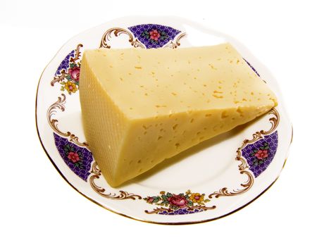 Cheese laying on a plateの写真素材