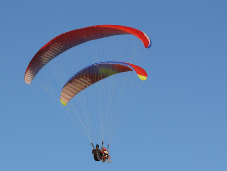 Flights on a paraplane の写真素材