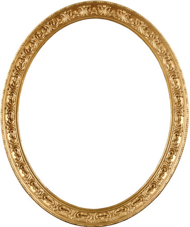 The real antique frame from art museum. High detail; classic appearance. Rich gold color and elegant ornament.の写真素材
