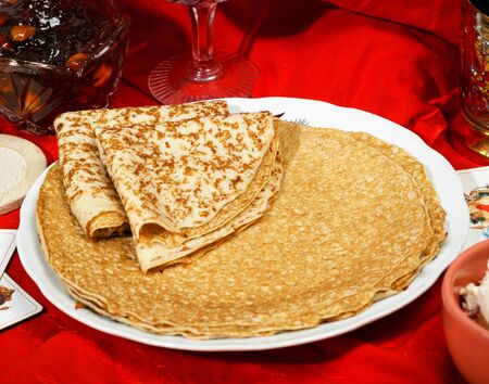 Crepes with jamの写真素材