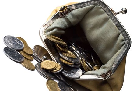 purse and coinsの写真素材