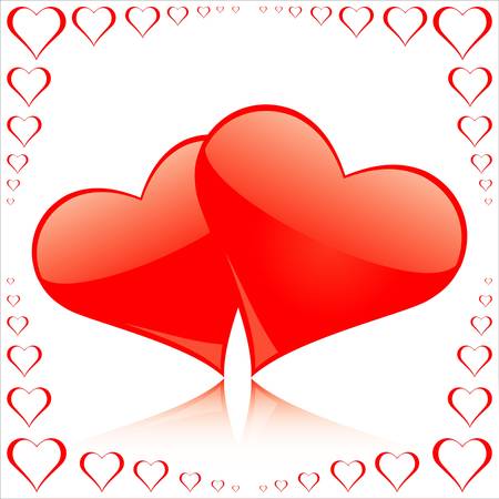 A Valentine's day card with hearts. Vector illustration.のイラスト素材