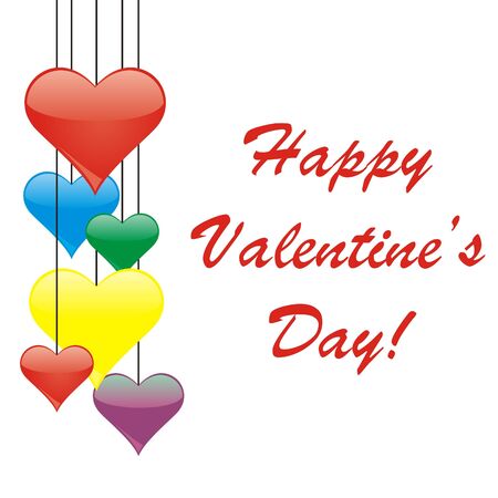 A Valentine's day card with hearts. Vector illustration.のイラスト素材