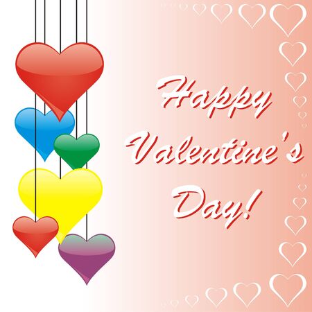 A Valentine's day card with hearts. Vector illustration.のイラスト素材