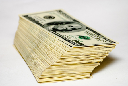 The pile of US federal reserve notes $100.