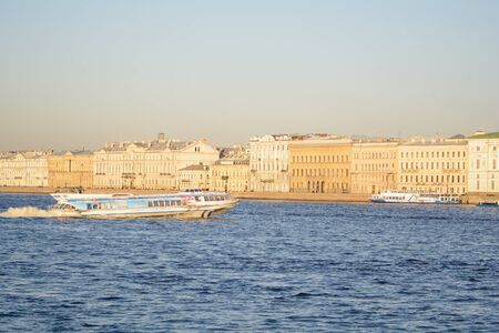 SAINT-PETERSBURG, RUSSIA - APRIL 28, 2018: view of buildings, streets, bridges, rivers and canals of St. Petersburg, Russia.のeditorial素材
