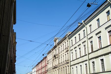 SAINT-PETERSBURG, RUSSIA - APRIL 28, 2018: view of buildings, streets, bridges, rivers and canals of St. Petersburg, Russia.のeditorial素材
